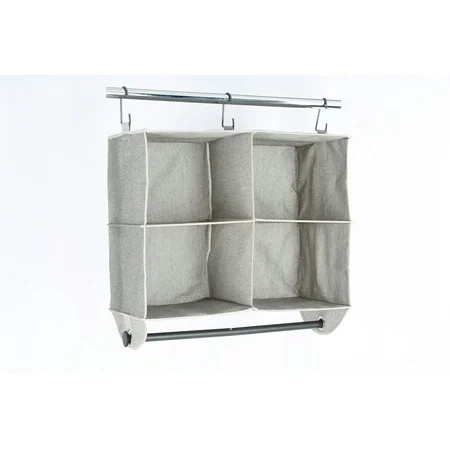 Better Homes & Gardens Hanging Closet Organizer 4-Shelf with Rack, Gray | Walmart (US)