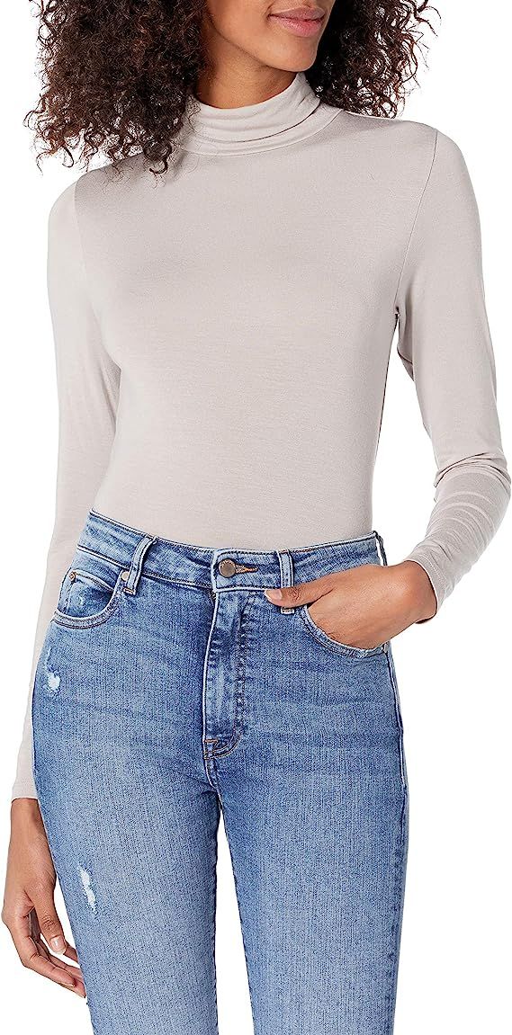 The Drop Women's Phoebe Long Sleeve Turtleneck Second Skin T-shirt | Amazon (US)
