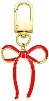 Gold Plated Keychain Statement Keyring for Men Women Handbag Charms Donut Black Bow Heart | Amazon (US)