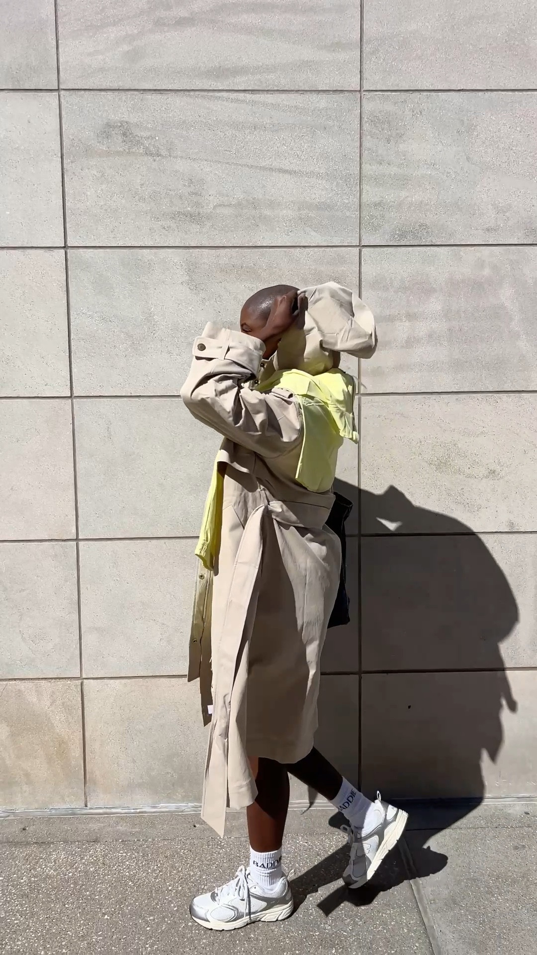 Lemon lime skort , lemon lime sport bra, trench coat with a hood, new balance 408 sneakers  

#LTKdayinmylife #LTKTravel