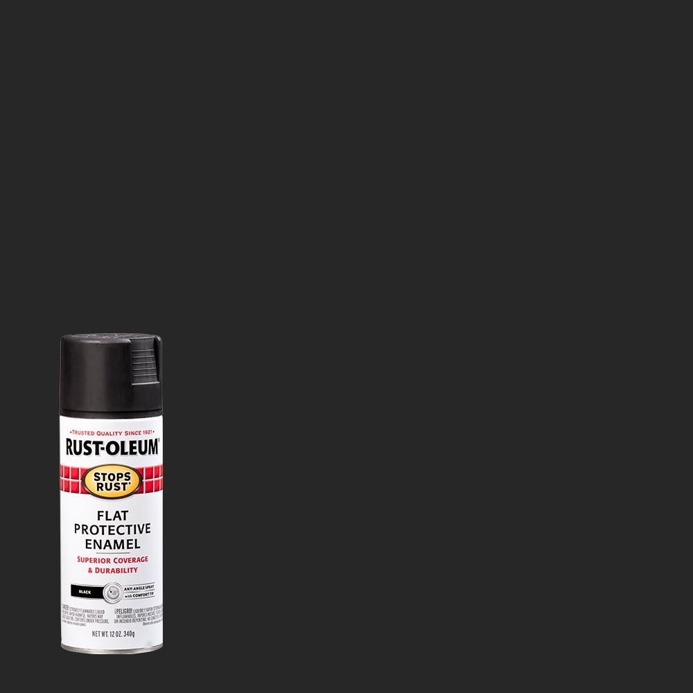 12 oz. Protective Enamel Flat Black Spray Paint | The Home Depot