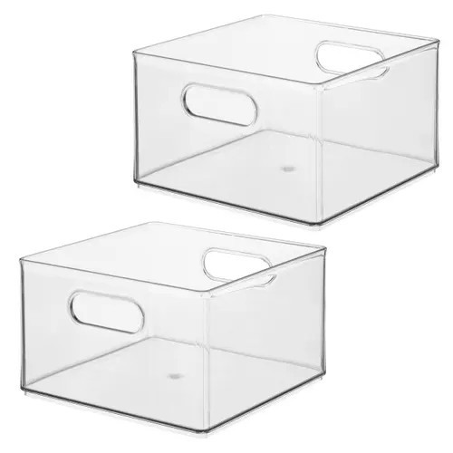 iDesign Plastic Storage Bin with Handles for Household Storage - Set of 2 in Clear at Nordstrom | Nordstrom