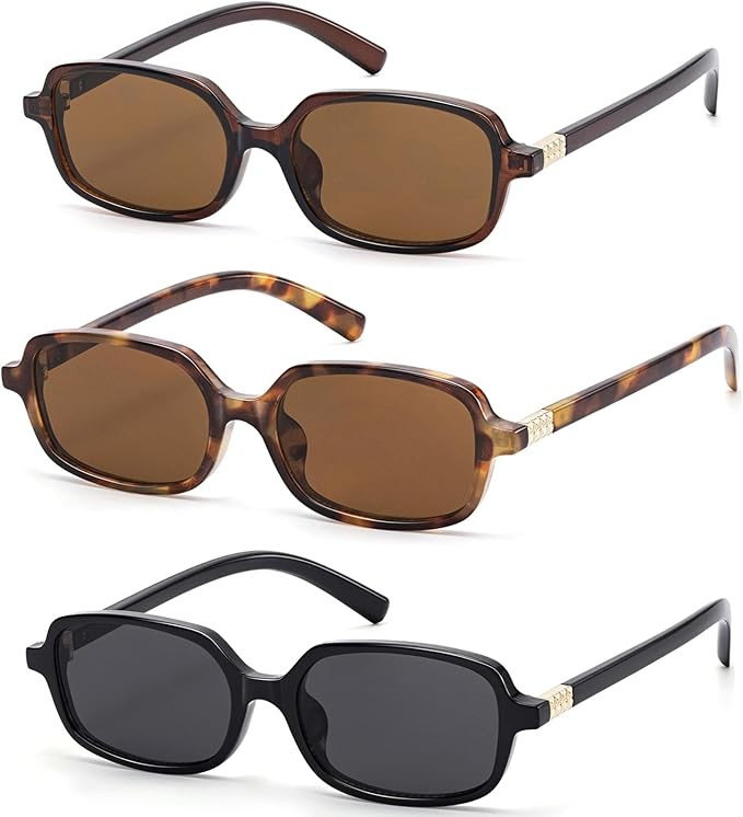 LIKSMU Trendy Rectangle Sunglasses for Women Men Retro Fashion 90s Small Square Shades Vintage Y2... | Amazon (US)