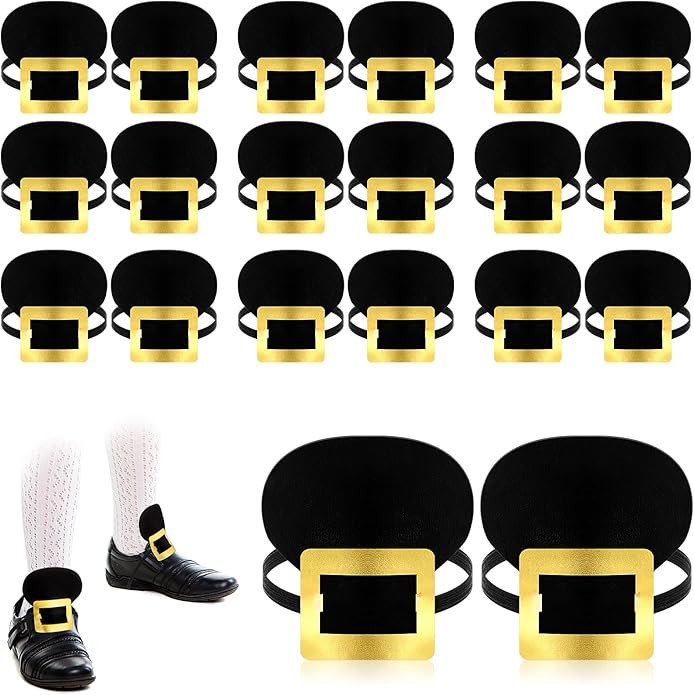 10 Pairs Colonial Shoe Buckle Shoe Accessories Historical Gold Shoe Covers for St. Patrick's Day | Amazon (US)