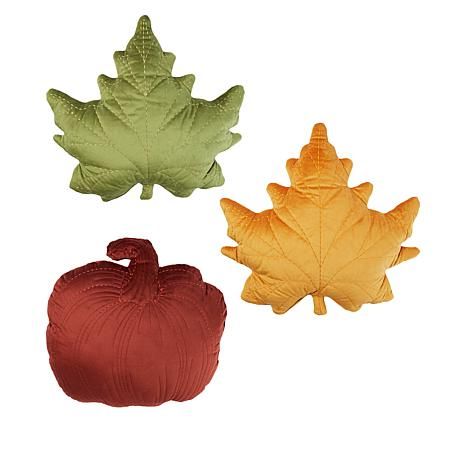 Emryn House Set of 3 Leaf & Pumpkin Pillows
  - 20407196 | HSN | HSN