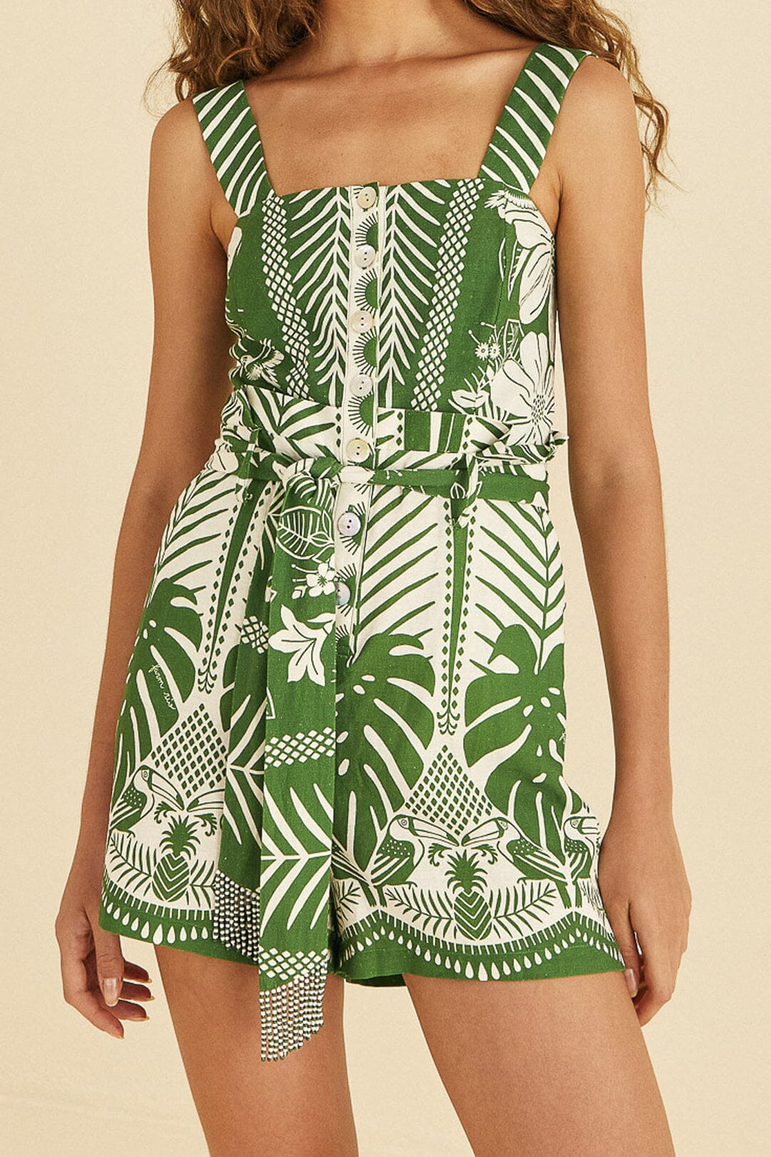 Off-White Macaw Elegance Romper | FarmRio (US)