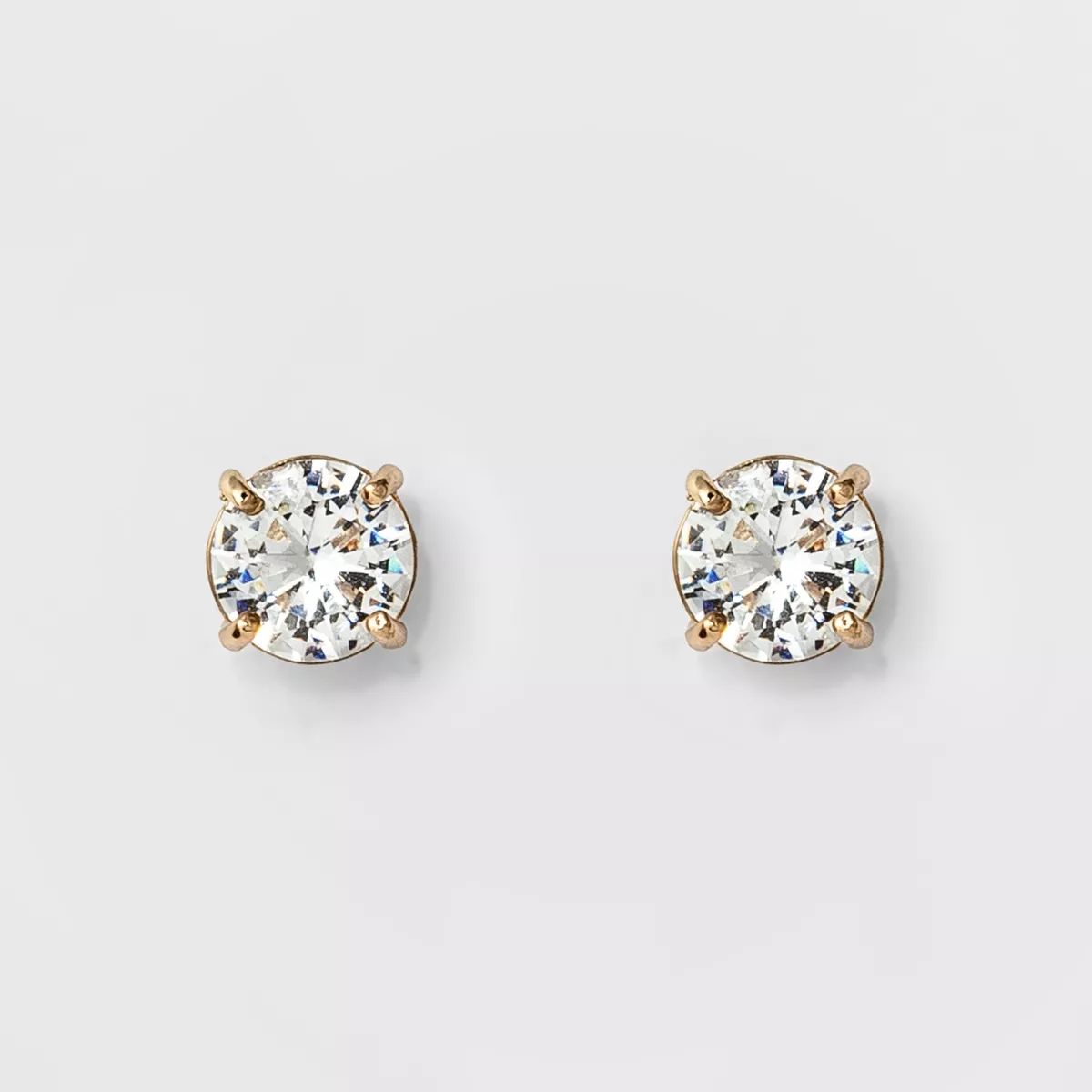 Women's Round Crystal Stud Earring - A New Day™ Gold | Target