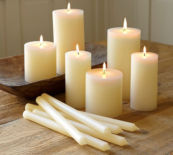 Unscented Wax Pillar Candle | Pottery Barn (US)