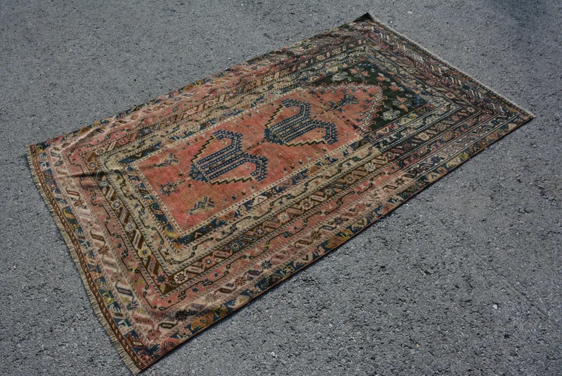 Turkish Rug 3.9x6.9 ft Decorative Rug Oriental Rug Vintage | Etsy | Etsy (US)