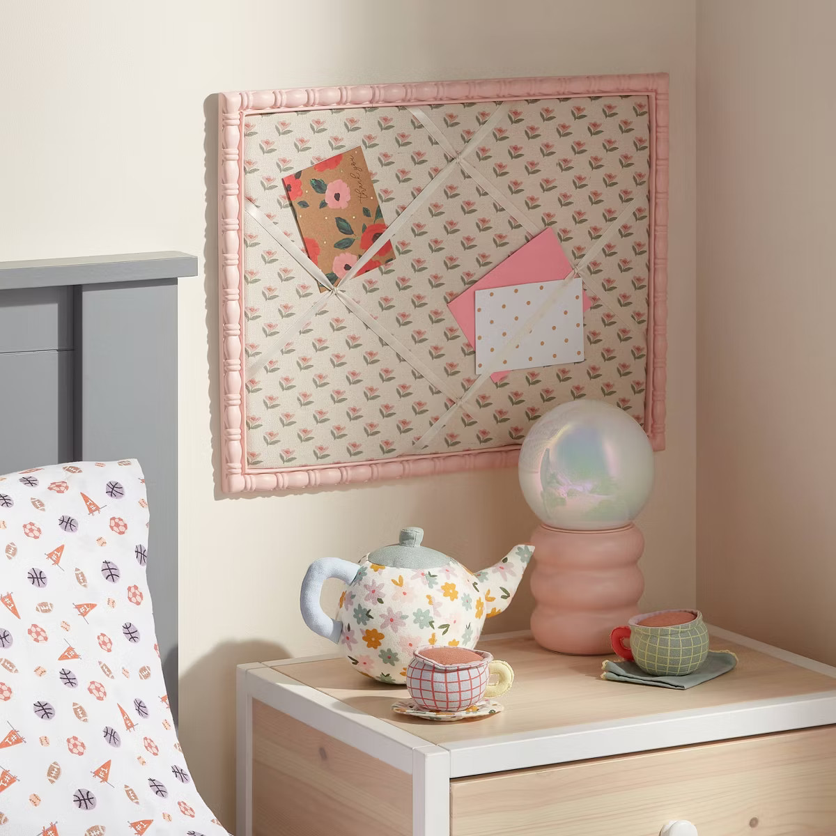 Pink Framed Fabric Kids' Photo Memo Board - Pillowfort\u2122 | Target