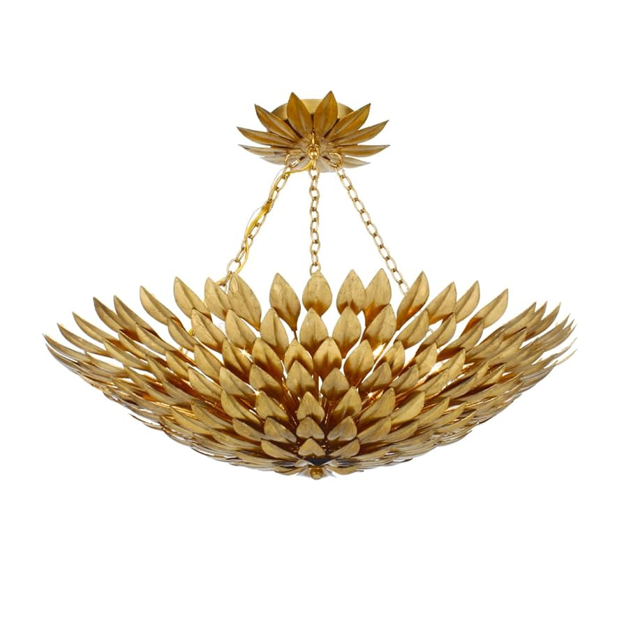 Crystorama Broche 6 Light Antique Gold Semi Flush Mount | Amazon (US)