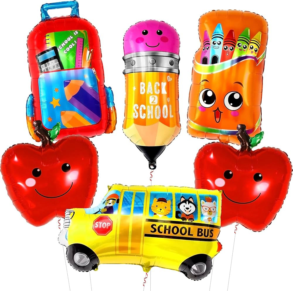 KatchOn, Big Back To School Balloons Set - 30 Inch, Pack of 6 | School Bus Balloon, Apple Balloon... | Amazon (US)