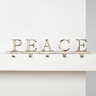 5pk PEACE Silver Christmas Stocking Holder - Wondershop™ | Target