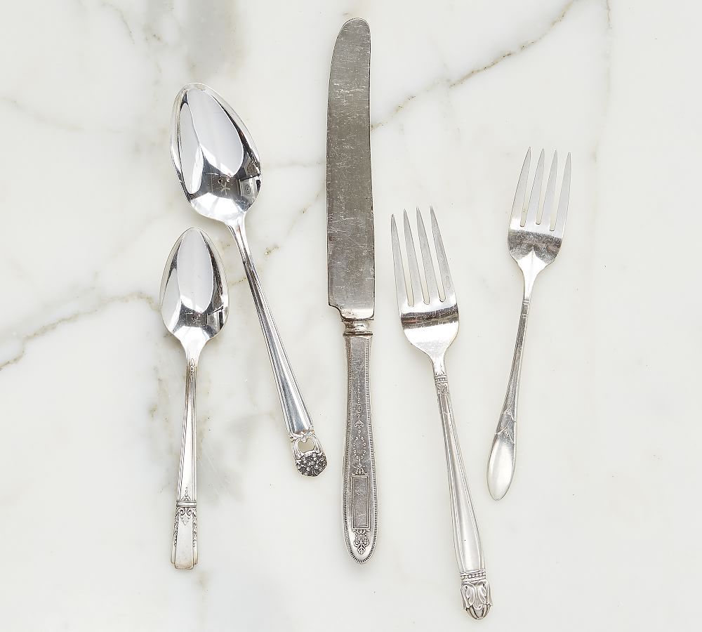 Vintage Hotel Silver 5-Piece Flatware Set | Pottery Barn (US)