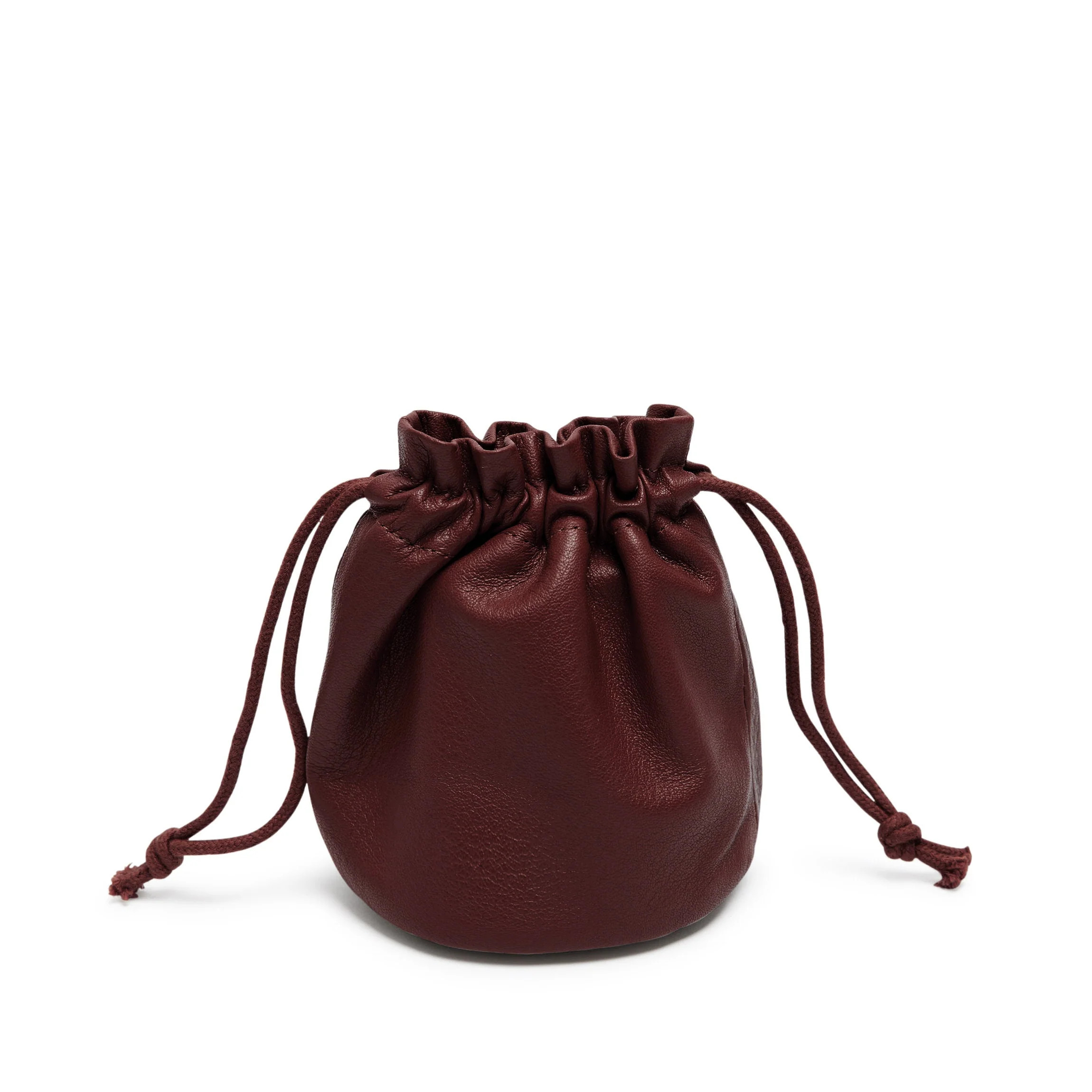 Round Drawstring Pouch Bordeaux | Leatherology