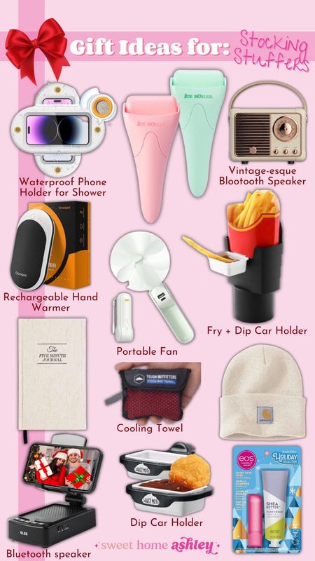 Stocking stuffer ideas $25 and under!

Ice roller
Electronic gifts
Fry and ketchup holder
Dip car holder
Five minute journal
Portable personal fan
Neutral beanie hat
Cooling towel
Bluetooth speaker
Gifts for her
Gifts for him
Gifts for teens
Gifts for mom

#LTKHoliday #LTKGiftGuide #LTKfindsunder50