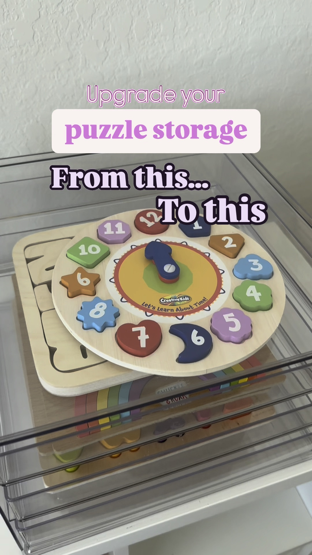 Bulky wooden puzzle storage

Wooden puzzle organizer, chunky puzzle storage, toddler puzzles, learning puzzles, play room organization ideas, play room storage, toy storage, toy organization, preschool playroom, acrylic organizers, acrylic drawer storage, storage bin with drawers, clear organizer bin

#LTKBaby #LTKHome #LTKKids
