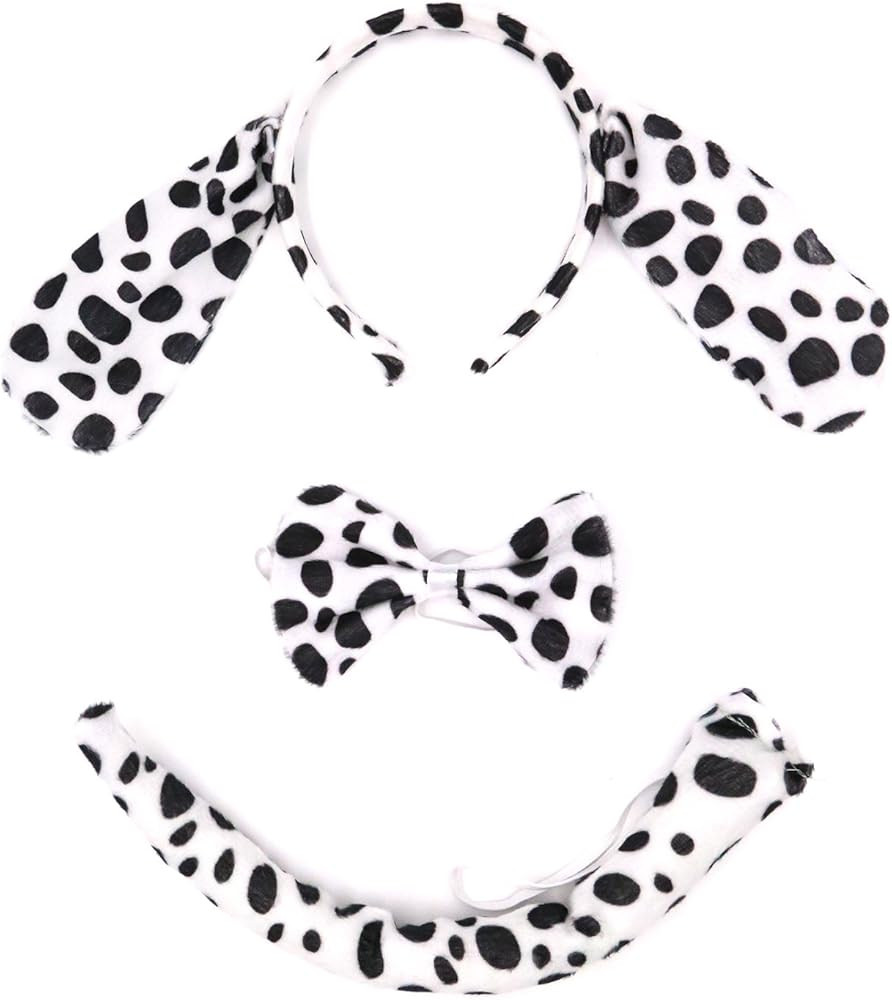 kinzd Kids Mouse Dalmatian Puppy Dog Headband Ears Tail Halloween Dress Up Costume | Amazon (US)