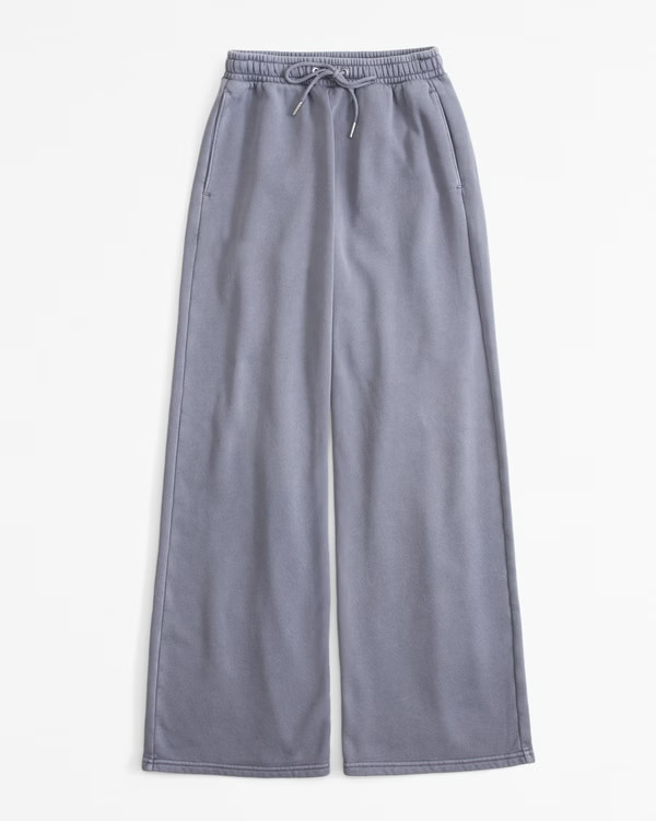 Women's Essential Sunday Wide Leg Sweatpant | Women's Bottoms | Abercrombie.com | Abercrombie & Fitch (US)