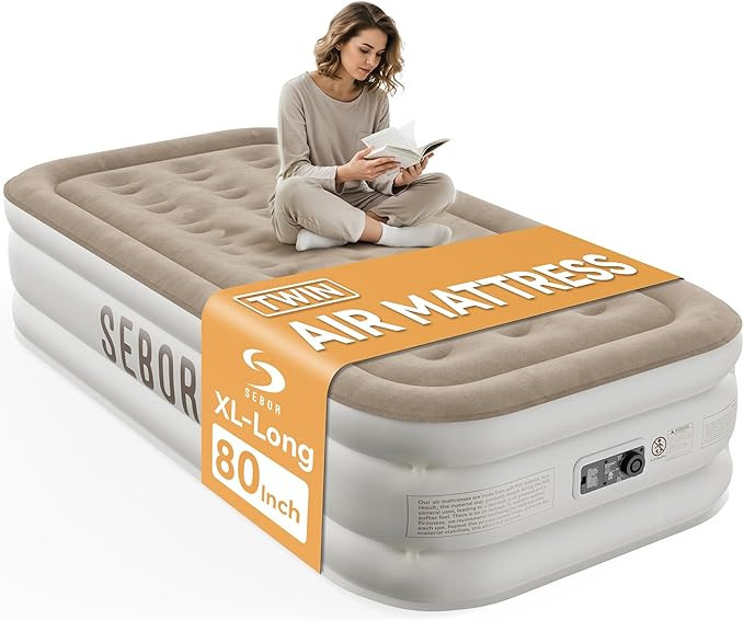 Sebor Air Mattress with Built-in Pump, Comfortable Self-Inflating Air Mattress with High-Speed Pu... | Amazon (US)