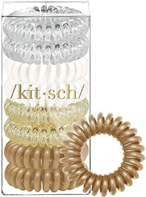 Kitsch Spiral Hair Ties, Coil Hair Ties, Phone Cord Hair Ties, Hair Coils - 8 Pcs, Blonde | Amazon (US)