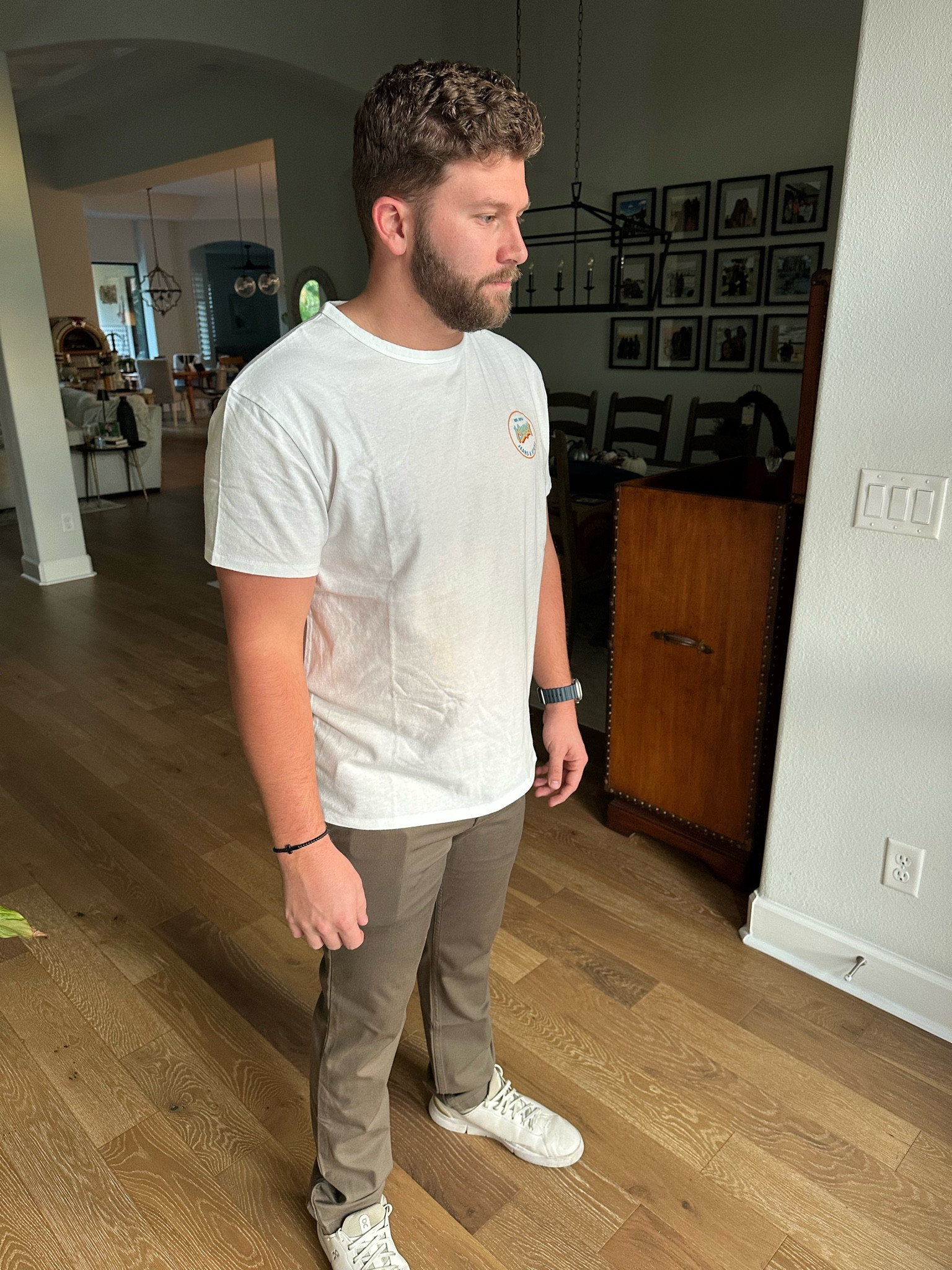 Mugsy Everyday White Tee size large with the Classic Chinos OLIVES in color olive; waist 34; length 32. Forged from performance fabrics that would put the minds of NASA’s best in a pretzel. The Olives come in a year-round army green ready for daily wear. Built with our new and improved 4-way stretch chino fabric so they’re packed with even more stretch and comfort. Just when you thought they couldn't get any better, they done did it. @mugsyjeans men’s clothing, men’s fashion, men’s shorts, chino shorts, men’s outfit, #boyfriendgifts #athleisure #loungewear #athlesiurewear #athleisurestyle #cloudcollection #giftidea #giftideas #giftsforhim #giftsforboyfriend #christmasgiftideas #giftideasforhim #giftideasformen #giftideafordad #giftideaforhusband #giftsfordad #giftsformen #giftsforson #boysgiftideas #mensfashion #mensgifts #mensgiftidea #mensgiftguide #ltkmen #giftguide #giftguideforhim #giftguideformen #giftguide2024 

#LTKStyleTip #LTKMens #LTKFindsUnder100