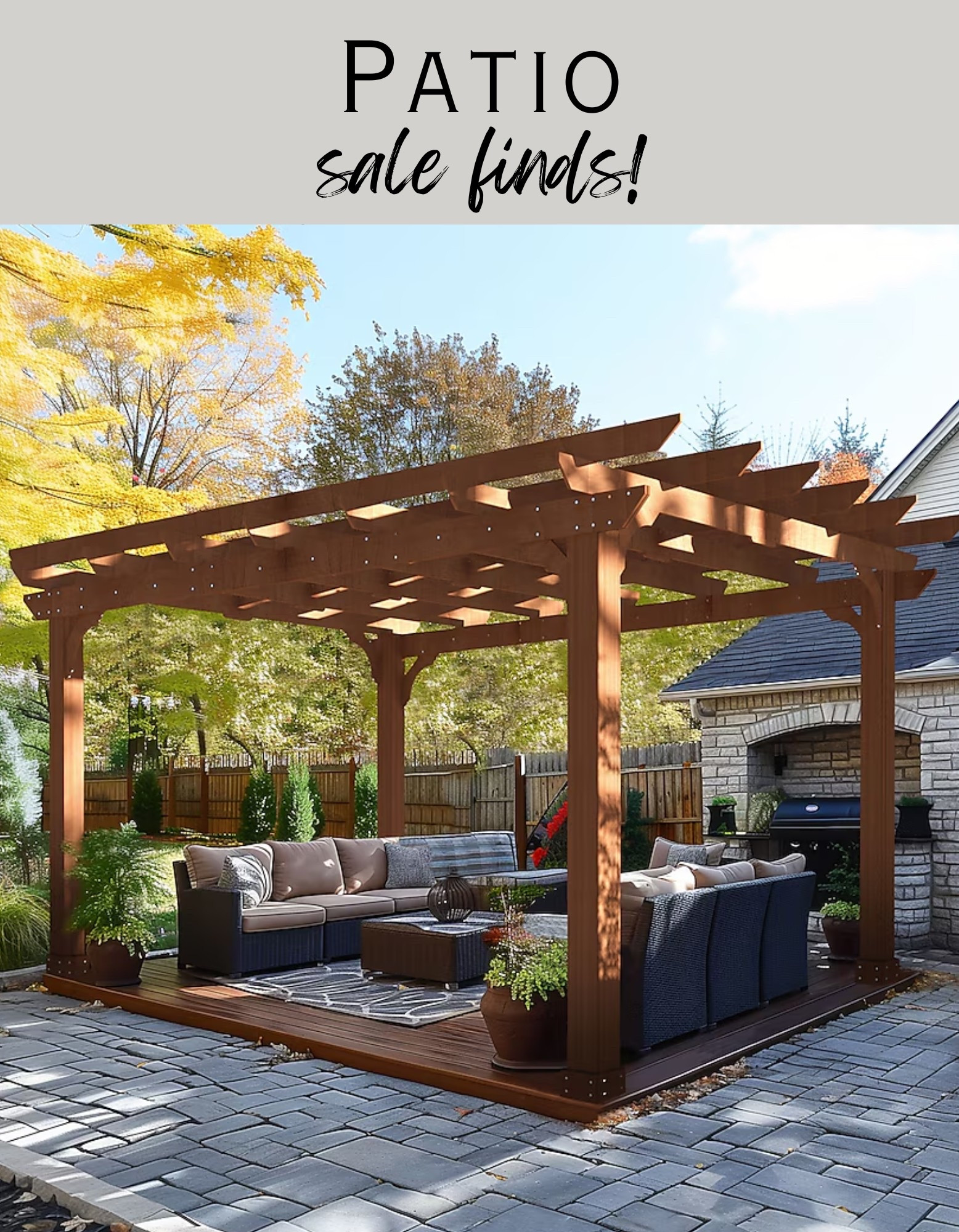 Patio decor sale! This pergola is also on sale and is a trending bestseller! Shop this picture by clicking the thumbnails below 👇.. patio, patio furniture, patio decor, patio set, patio furniture set, patio rug, pergola, outdoor furniture, outdoor patio

#LTKHome #LTKSaleAlert #LTKStyleTip