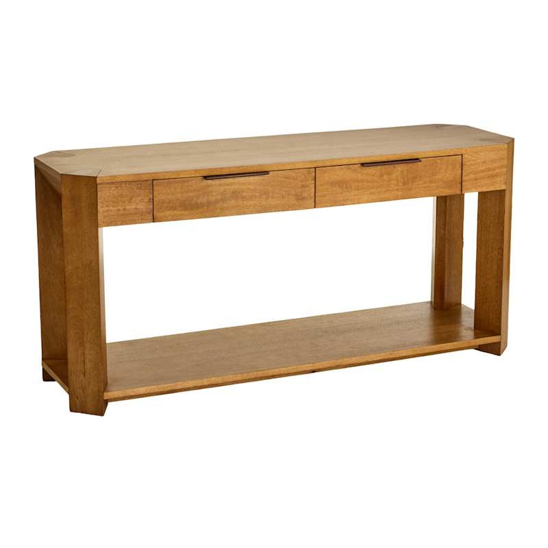 Ellis Console Table, Honey Oak Finish, Natural, Wood, sold by At Home | At Home