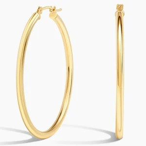 14K Yellow Gold 2mm Medium Perfect Hoop Earrings | Brilliant Earth