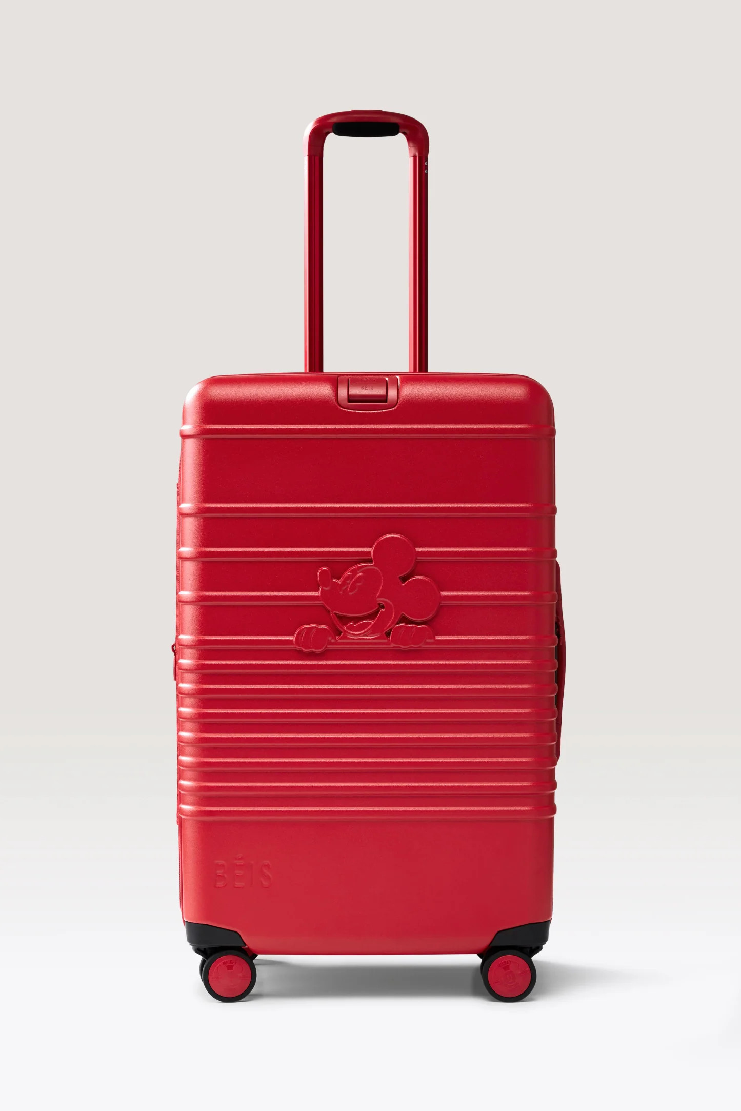 B\u00c9IS \u2018The Disney Medium Check-Roller' in Mickey Mouse Red - Red Checked Disney Luggage | BEIS