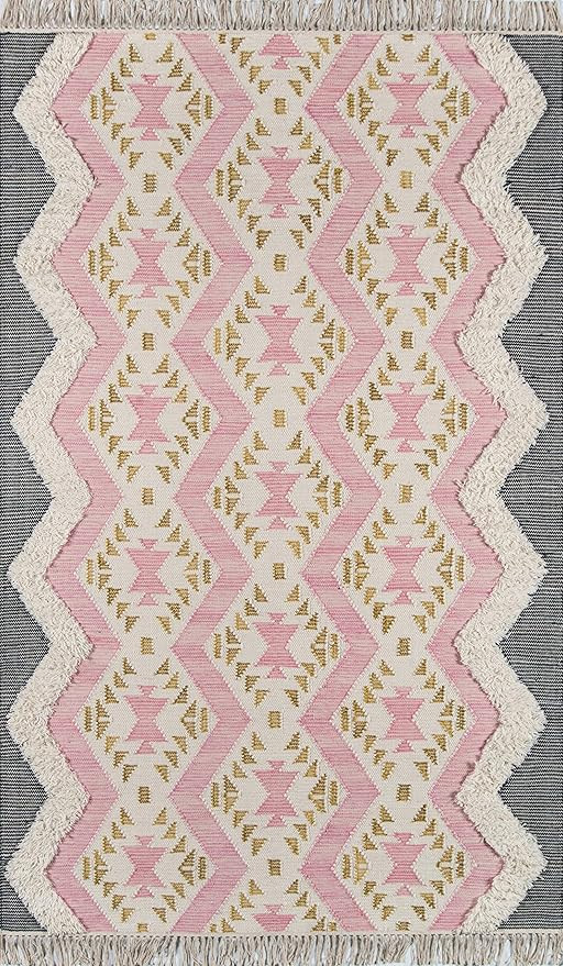 Novogratz by Momeni Indio 100% Wool Hand Made Contemporary Area Rug, 2' X 3', Pink | Amazon (US)