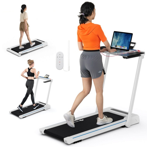 Goplus 2.25HP 3-in-1 Folding Treadmill W/Table Speaker Remote Home Office White | Best Buy Canada