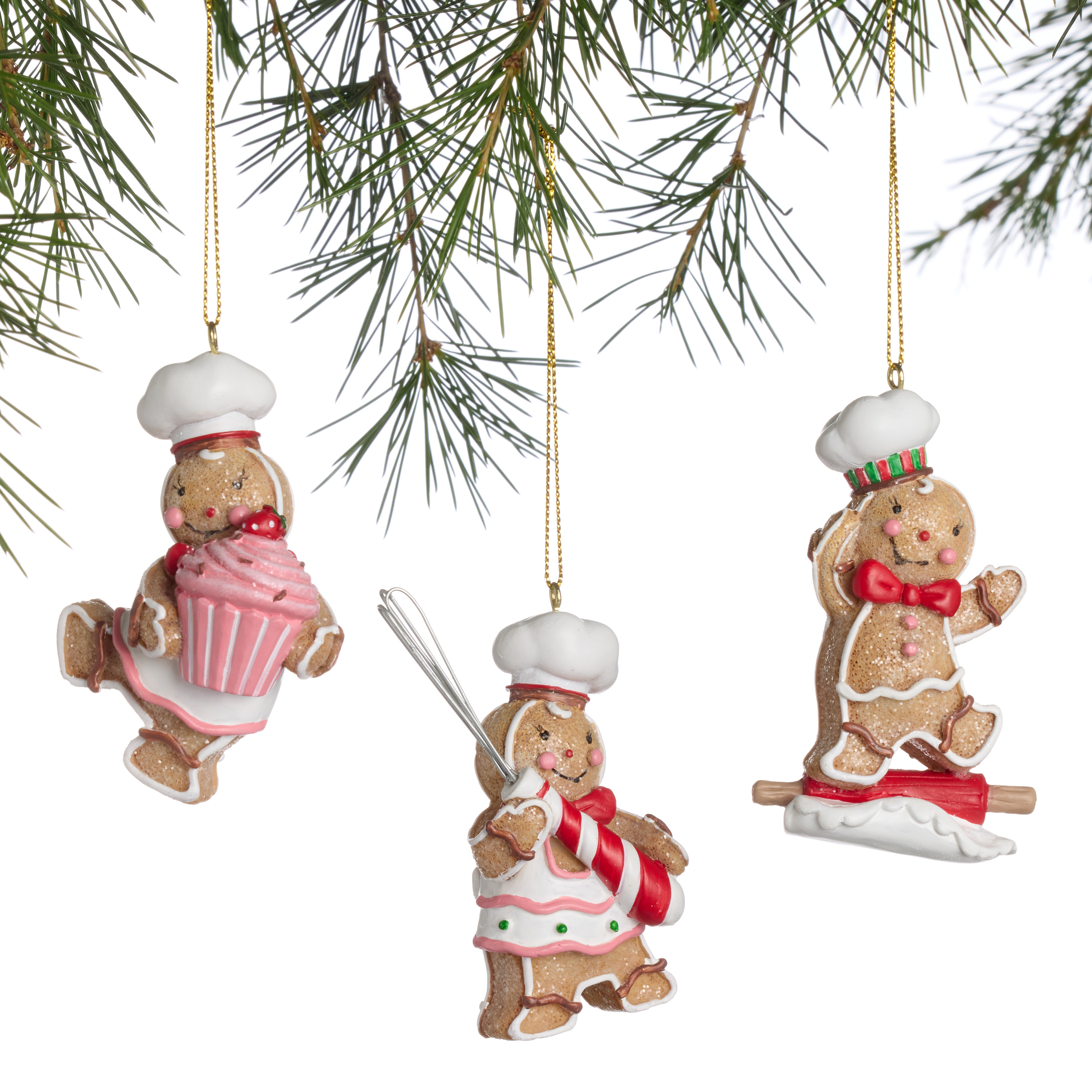 Resin Gingerbread Baker Ornaments Set of 3 | World Market