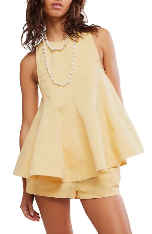Free People Cassius Denim Tunic Top & Shorts Set in Appricot Gelato at Nordstrom, Size Small | Nordstrom