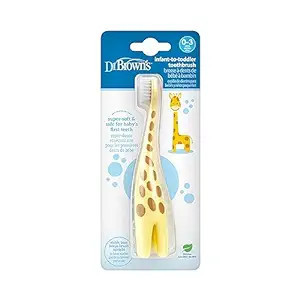 Dr. Brown's Infant-to-Toddler Training Toothbrush, Soft for Baby's First Teeth, Giraffe, 0-3 Year... | Amazon (US)
