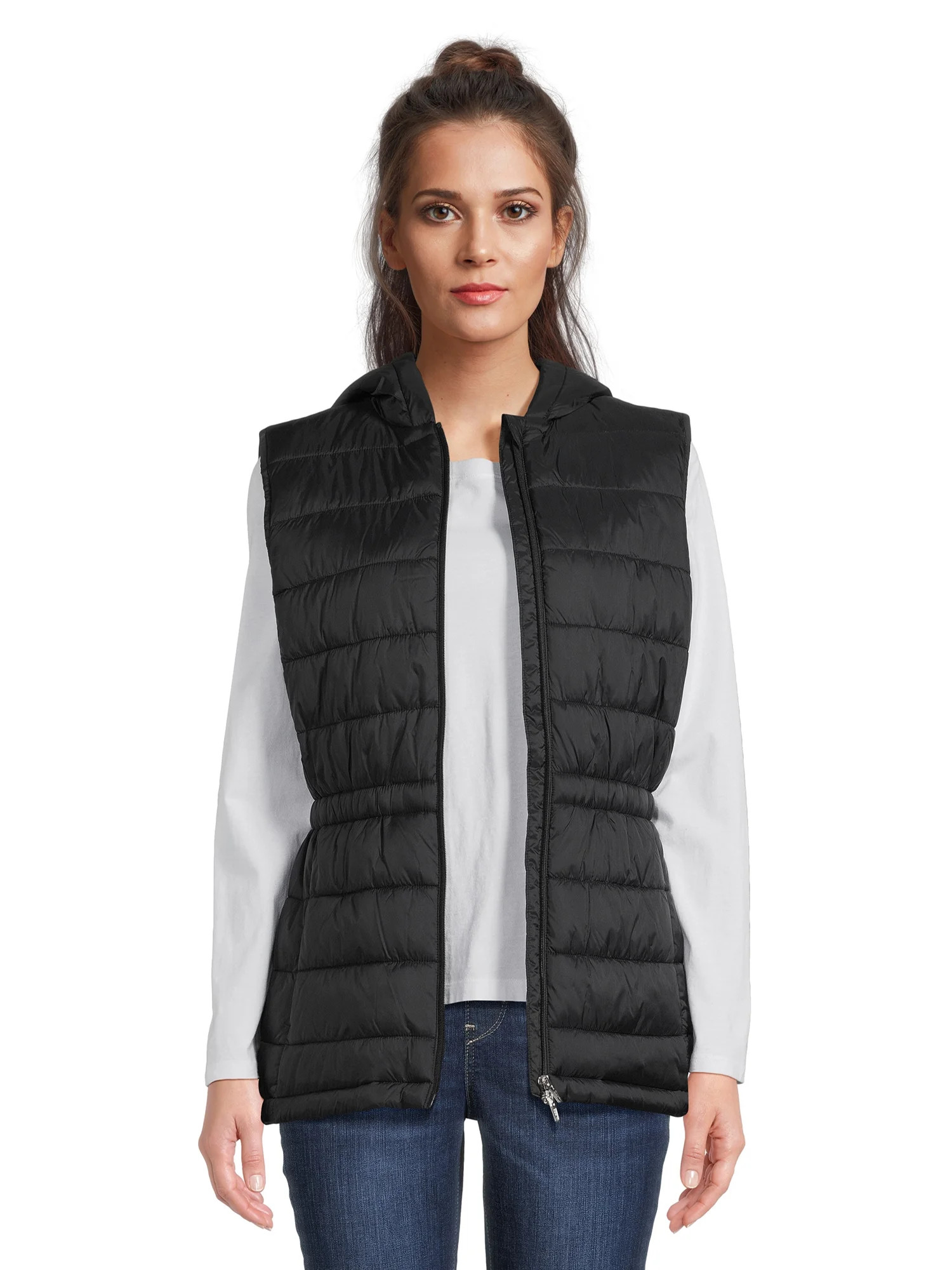 Swiss Tech Women's Hooded Vest with Cinched Waist, Sizes XS-3X | Walmart (US)