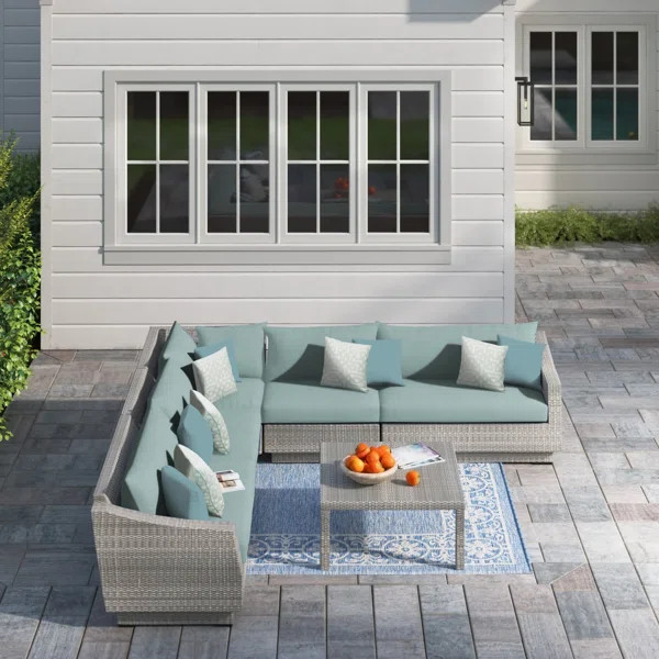 Castelli High-Density Polyethylene (HDPE) Wicker 6 - Person Seating Group with Cushions | Wayfair North America