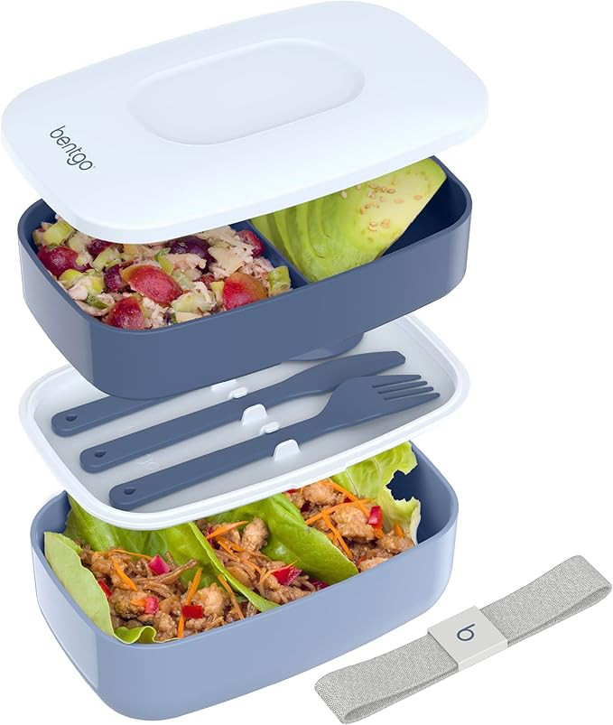 Bentgo Classic - Adult Bento Box, Stackable 3-Compartment Lunch Box with Removable Utensil Set an... | Amazon (US)