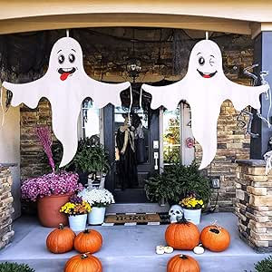 Halloween Ghost Hanging Decorations - 2 Pack Halloween Tree Hugger Fun Spooky Ghost Holiday Party... | Amazon (US)