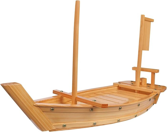 Kichgather 27.6“ Wooden Sushi Serving Tray Boat Plate for Restaurant or Home | Amazon (US)
