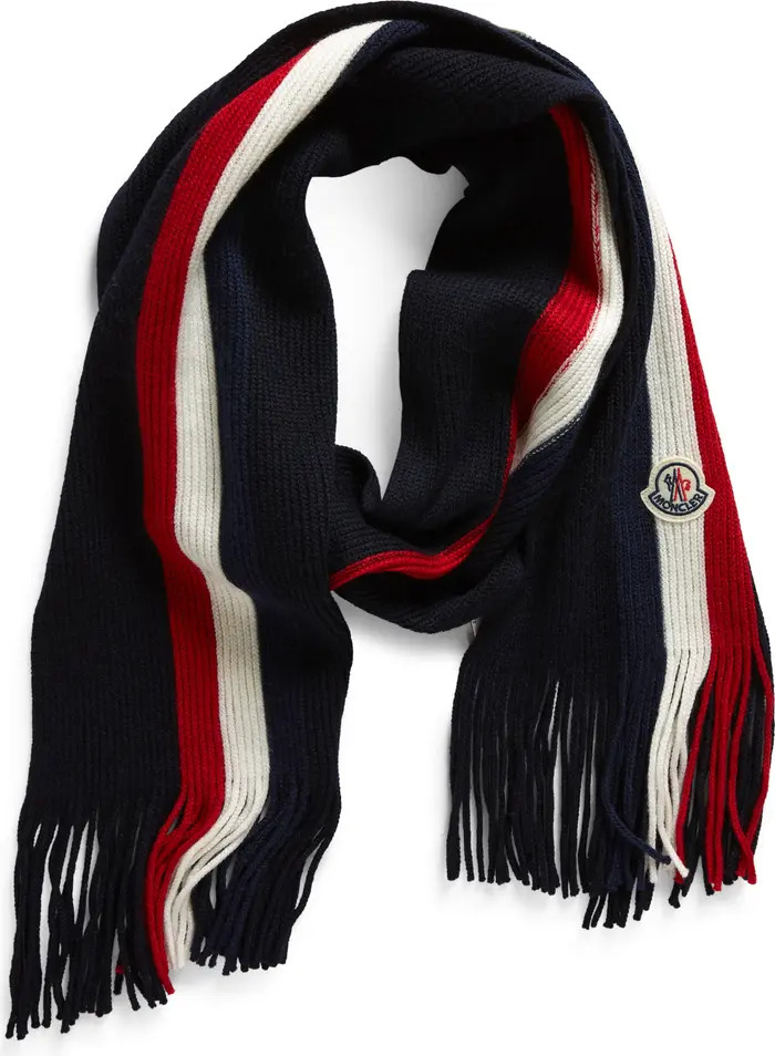 Moncler Stripe Virgin Wool Scarf | Nordstrom | Nordstrom