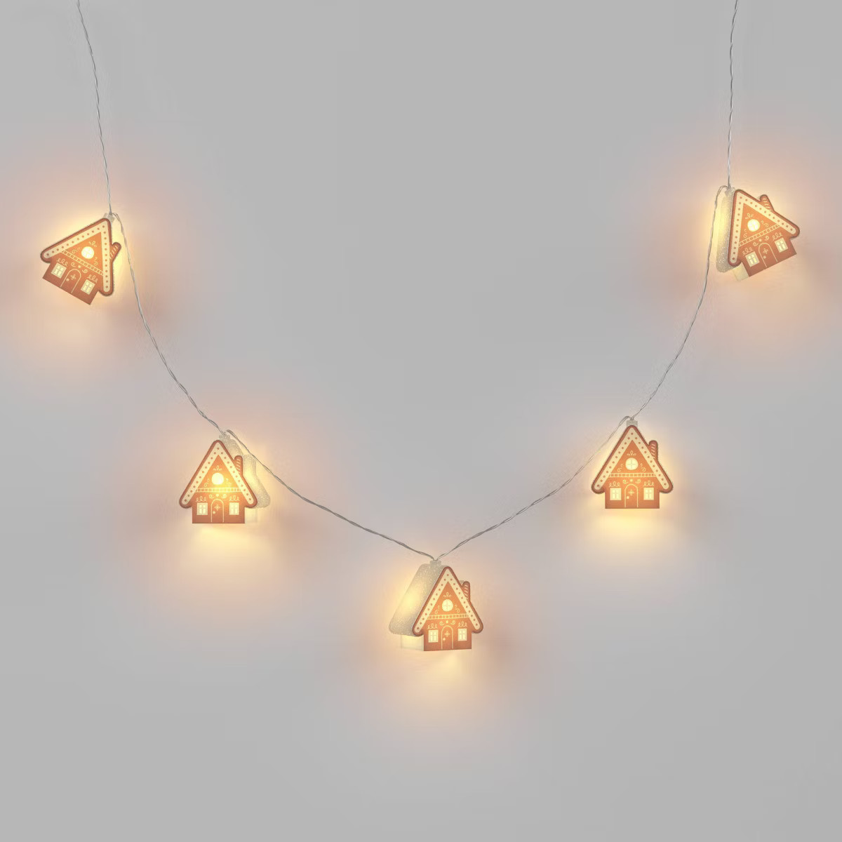 8ct LED Battery Operated Christmas Gingerbread Houses Novelty String Lights Warm White with Clear... | Target