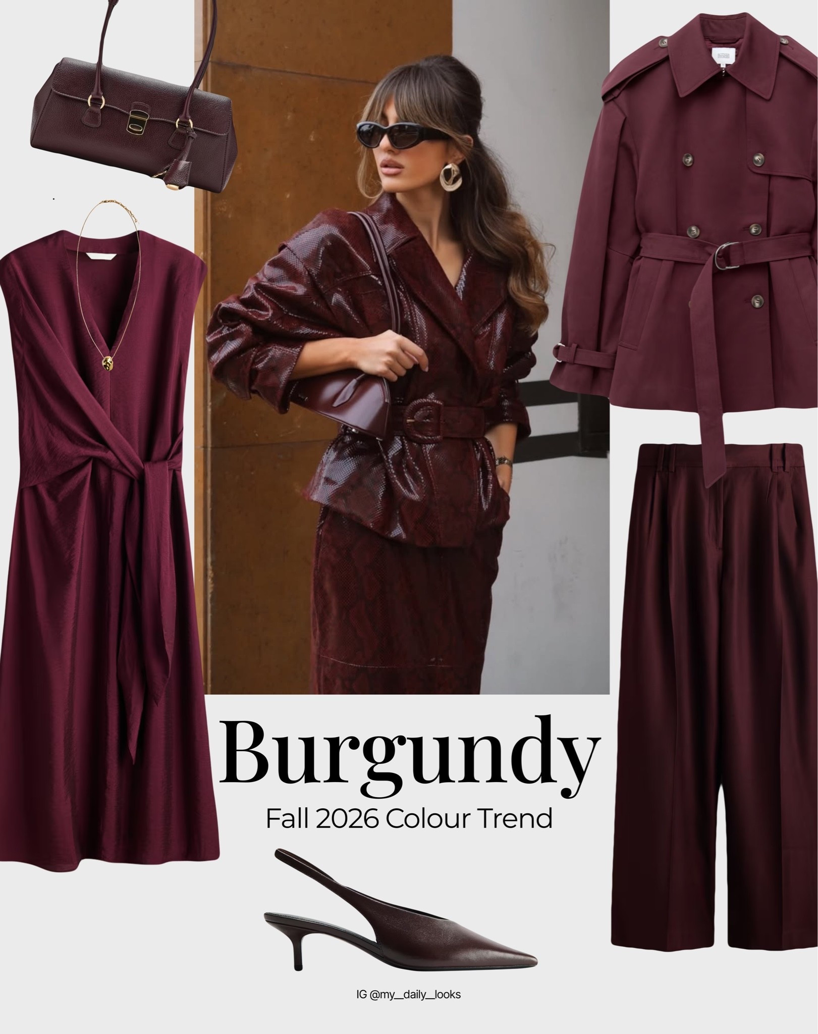 Our burgundy picks for your pre-fall looks 🖤

Tags: summer outfits, burgundy, cherry red, pre-fall, casual look, office look, leather jacket, capsule wardrobe, high street.

#LTKautumn #LTKstyletip #LTKsummer