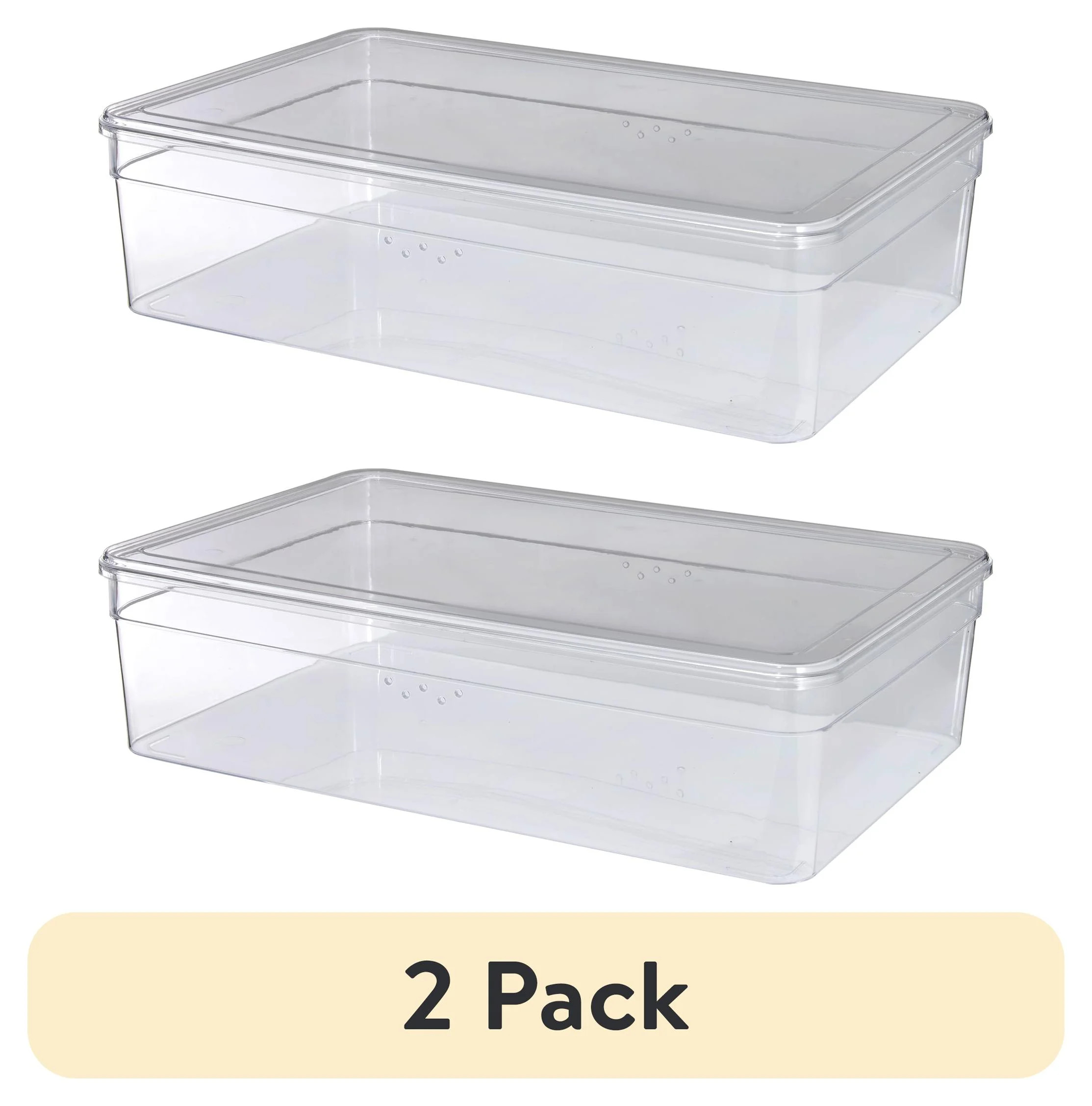 (2 pack) Mainstays Clear Glossy Plastic Boot Shoe Box with Lid,  Adult Size - Walmart.com | Walmart (US)
