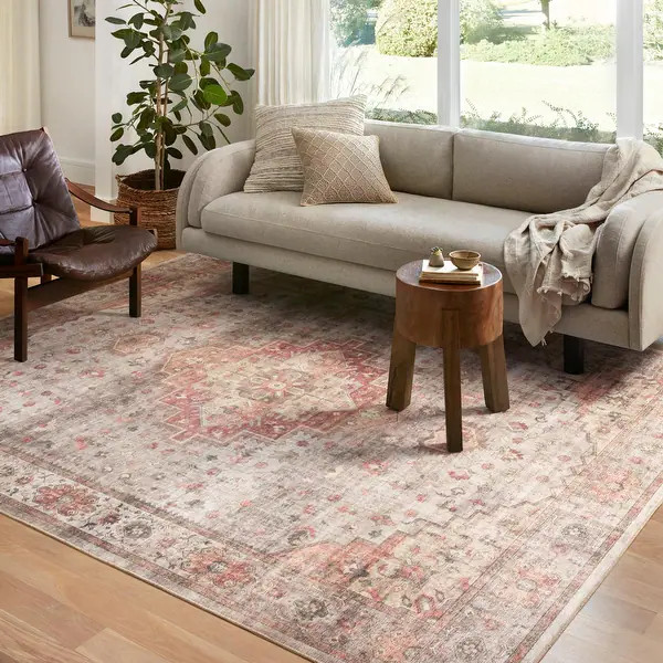 Alexander Home Meghan Vintage Traditional Distressed Area Rug | Bed Bath & Beyond