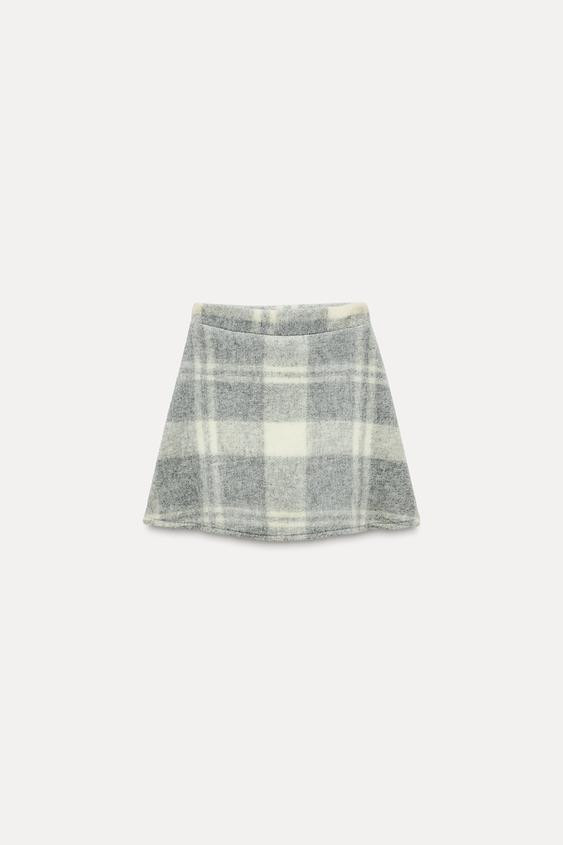 SOFT PLAID SHORT SKIRT | Zara US