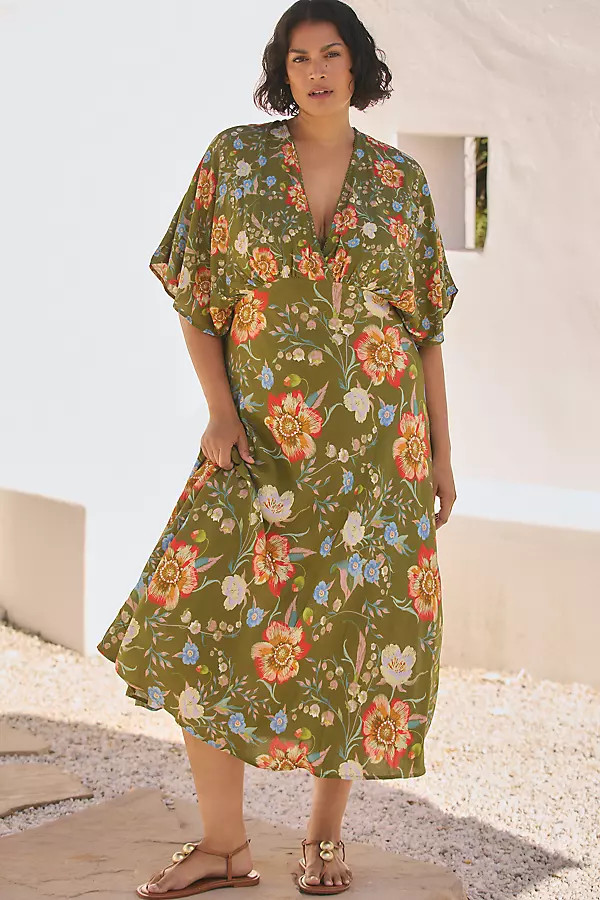 Bl-nk Elettra Short-Sleeve Midi Dress | Anthropologie (US)