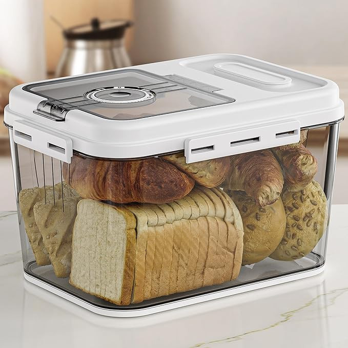 Bread Box For Kitchen Countertop, Airtight Bread Storage Container, Bread Keeper For Homemade Bre... | Amazon (US)