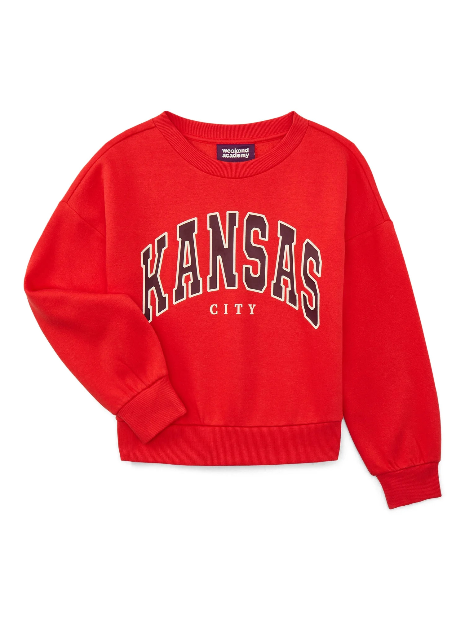 Weekend Academy Girls Long Sleeve Graphic Crewneck Sweatshirt, Sizes 4-18 - Walmart.com | Walmart (US)