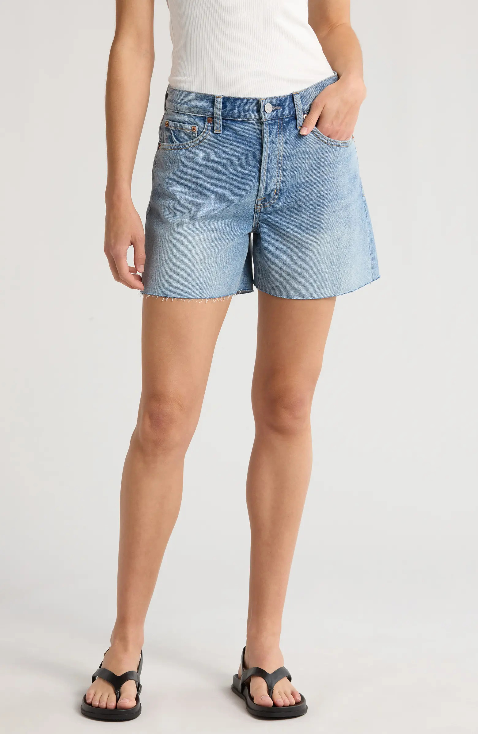 Pistola Andie High Waist Denim Cutoff Shorts | Nordstrom | Nordstrom